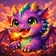 Vibrantly colored geometric animal avatar with abstract shapes forming a friendly face, perfect for profile picture